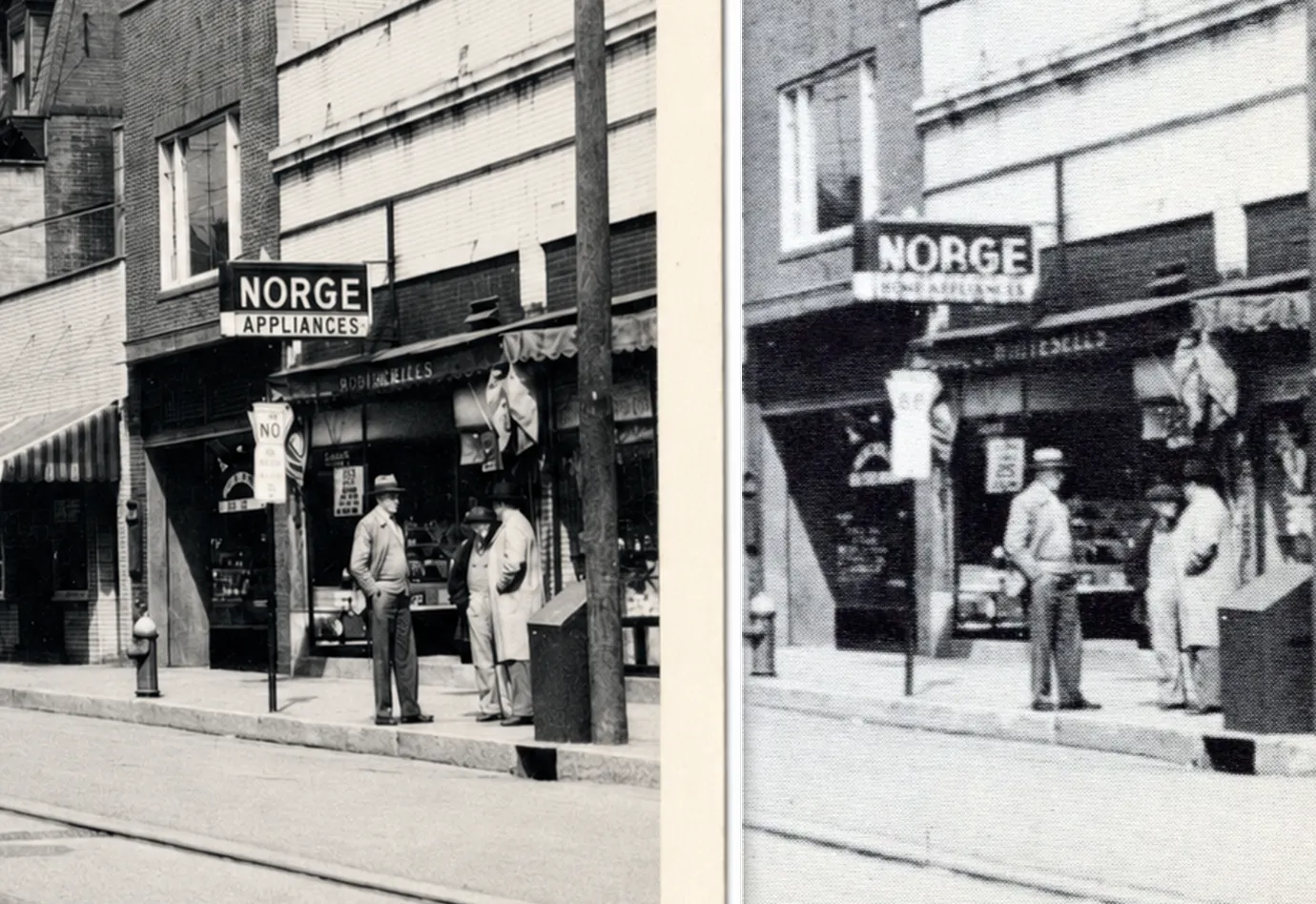 AI on the left, the original postcard on the right