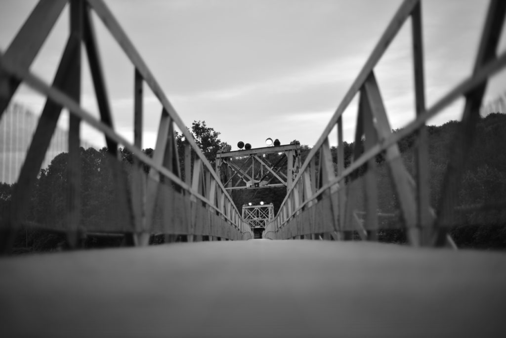 The Leechburg Walking Bridge at deck level.